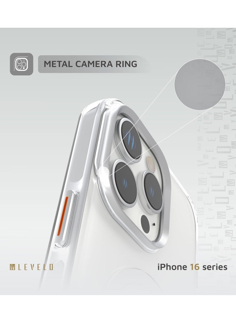 LEVELO iPhone 16 Pro Max MagSafe Case Allure PC Hard Cover / Anti-Yellowing / Ultra-Thin Design / Edge to Edge Cover / Impact Resistant Corners - Clear - Image 5