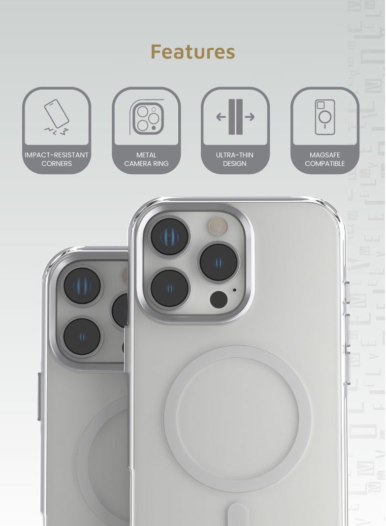 LEVELO iPhone 16 Pro Max MagSafe Case Allure PC Hard Cover / Anti-Yellowing / Ultra-Thin Design / Edge to Edge Cover / Impact Resistant Corners - Clear - Image 2