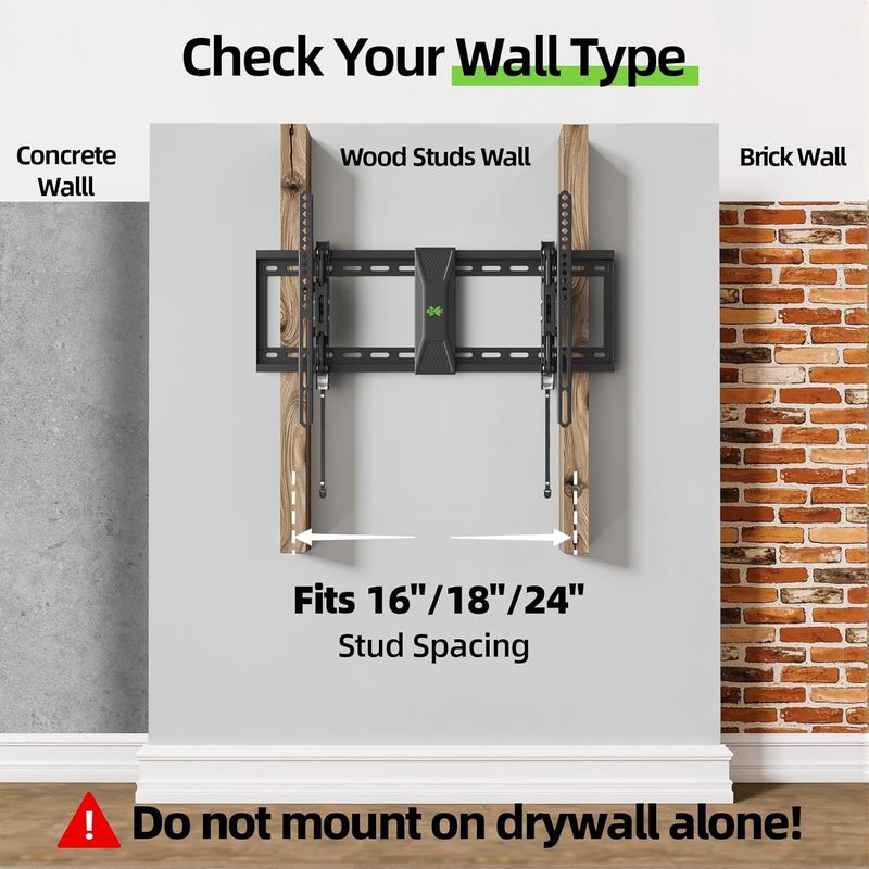 USX MOUNT Advanced Tilt TV Wall Mount for Most 42-90 inch TVs with 7.18” Arm Extension, Television Mount with Quick Lock Design, Wall Mount Bracket Up to 24'' Studs, VESA 600 x 400mm and 120lbs - Image 5
