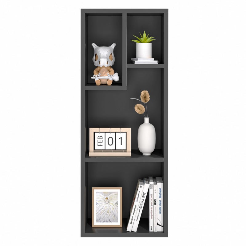 VECELO 3-Tier Small Bookcase, 4 Cube Bookshelf, Fits Tallest Hardwares, Modern Floor Standing Unit, Shelf Hold Up to 66 LBS for Living Room Bedroom, Vintage Black - Image 1