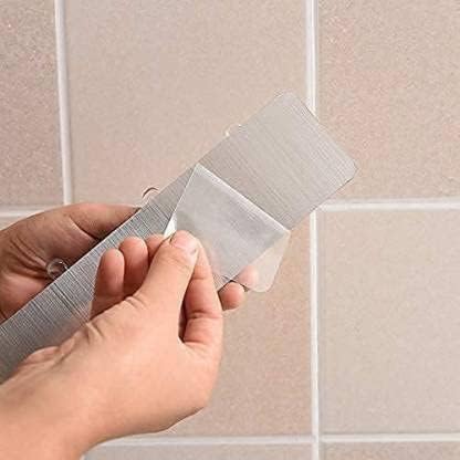Zeinwap خطاف حائط الحمام زينواب 5 خطافات شماعة ملابس خطاف باب الحمام ملصق سحري لاصق ذاتي لخطاف منشفة الحمام شماعة المطبخ (عبوة من 2) - Image 2