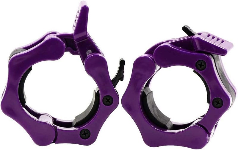 GW Tech Barbell Clamps 2 inch, Heavy Duty Exercise Collars 2" Quick Release Pair of Locking Pro Olympic Weight Bar Plate Locks Collar Clips for Workout Weightlifting Fitness Training - PURPLE - Image 2