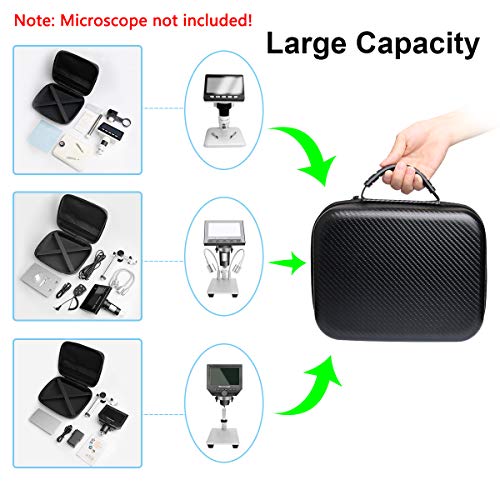 Bysameyee Original LCD Digital Microscope Carrying Case, Ultra Big Size Storage Bag Box for USB/Wifi/LCD Screen Handheld Portable Microscope Camera Endoscope Magnifier Pocket Microscope - Image 3
