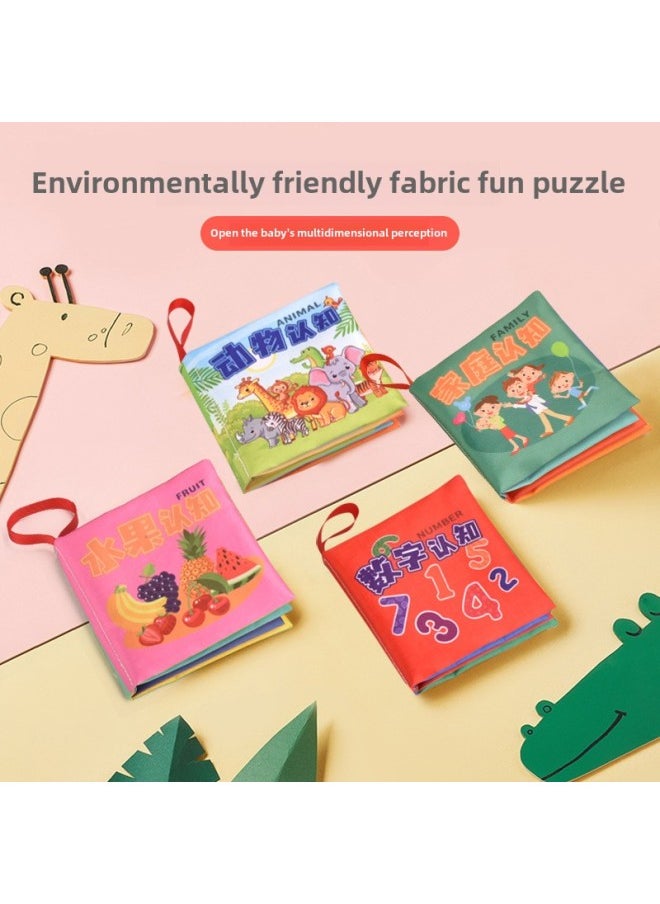 Early Education Cloth Book Infant Cognition 0-3 Years Old Baby Can't Tear And Bite Books-Color:Six Small Cloth Books Suit  - Image 2