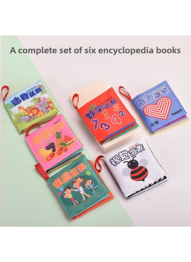 Early Education Cloth Book Infant Cognition 0-3 Years Old Baby Can't Tear And Bite Books-Color:Six Small Cloth Books Suit  - Image 1
