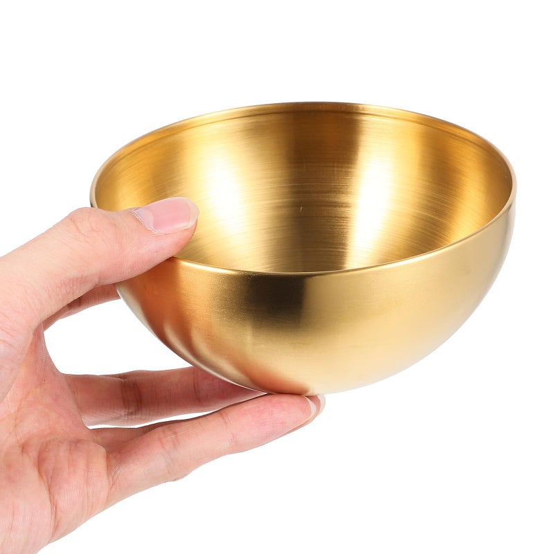 2Pcs Gold Stainless Steel Salad Bowls Snack Containers For Kitchen Dining - Image 5
