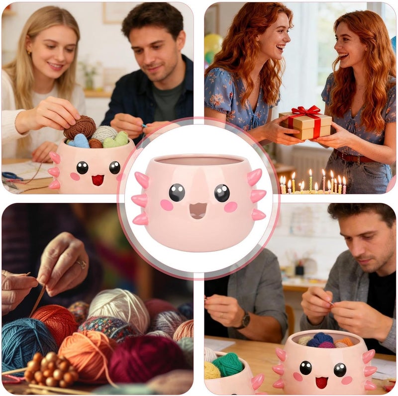 Yarn Bowl - Cute Cartoon Design Large Accessories Holder | Cute Knitting Bowls for Yarn,for Women, Adults, Beginners, Crocheters, Knitters - Image 4