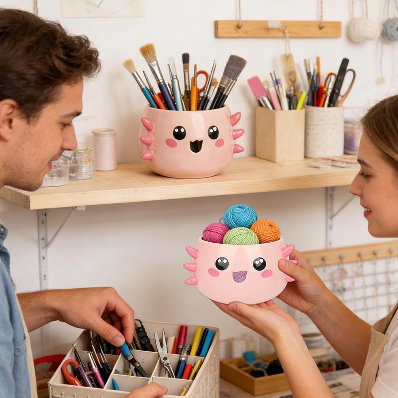 Yarn Bowl - Cute Cartoon Design Large Accessories Holder | Cute Knitting Bowls for Yarn,for Women, Adults, Beginners, Crocheters, Knitters - Image 2