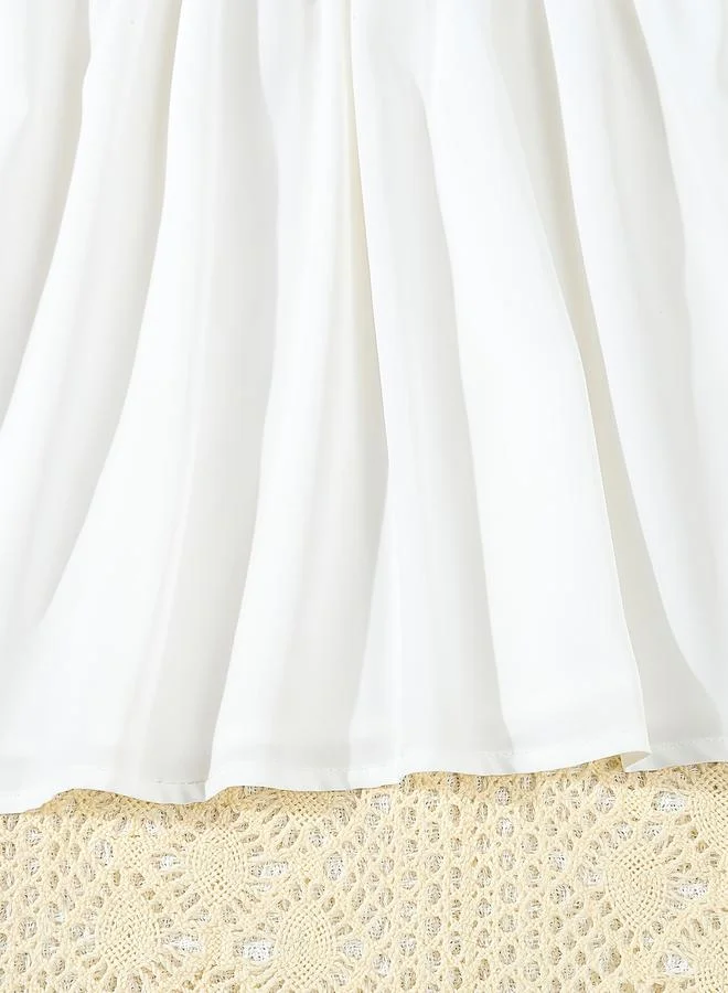 تايك تو Take Two Girls White Smocked Dress with Peter Pan Collar