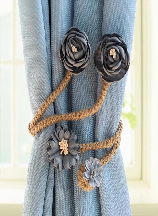 Primst 2 Pieces Flexible Curtain Tiebacks Clips Twist Bough Flower Curtain Tie Backs for Home, Bedroom and Living Room, Decorative Curtain Holders for Drapes Drapery Window (Pink) - Image 5