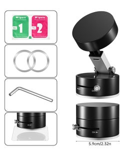 Zefzon Foldable Vacuum Suction Magnetic Car Phone Holder,360° Rotatable and Adjustable Suction Phone Mount, Strong Suction Cup Magnetic Mobile Holder for all phones /Mirror/Gym  - Image 3