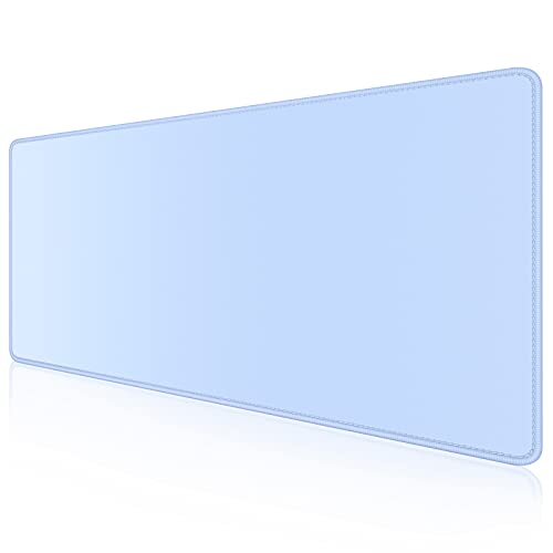 Dapesuom Large Gaming Mouse Pad, Extended Mouse Mat with Stitched Edges, Full Size Keyboard Pad with Non-Slip Base, Big XXL Computer Desk Mats for Gamer, Laptop, Office, 31.5 x 15.7in, Sky Blue - Image 1