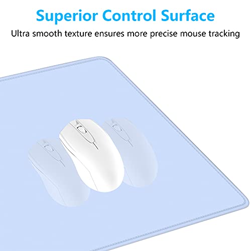 Dapesuom Large Gaming Mouse Pad, Extended Mouse Mat with Stitched Edges, Full Size Keyboard Pad with Non-Slip Base, Big XXL Computer Desk Mats for Gamer, Laptop, Office, 31.5 x 15.7in, Sky Blue - Image 3