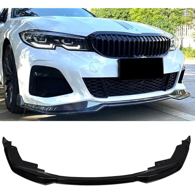 Yechiry 3Pcs Front Bumper Protector Lip Diffuser Kit, Fit for 3 Series G20 G21 M Pack Pre Facelift 2019-2022, Easy No Drill Installation (Bright Black) - Image 2