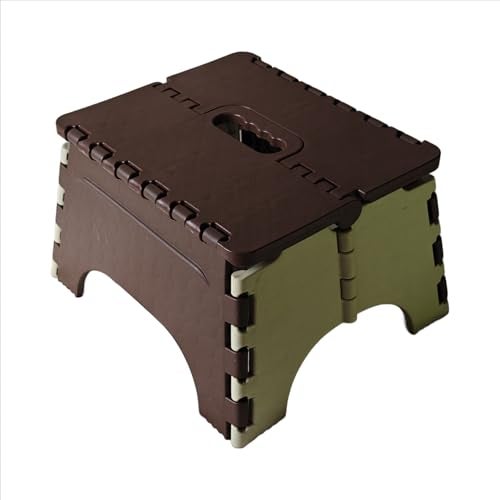 SANWALSA [7 Inch, Pack of 1, Brown & Beige] Super Strong Folding Step Stool | Easy to Carry | Ideal for Kitchen, Bathroom, Bedroom, Camping, Hiking - Image 2