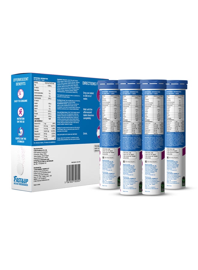 FAST&UP Reload - Electrolyte Hydration Drink - 80 Effervescent Tablets, Mixed Berry Flavour - Image 2