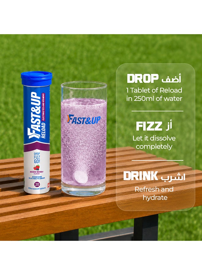 FAST&UP Reload - Electrolyte Hydration Drink - 80 Effervescent Tablets, Mixed Berry Flavour - Image 5