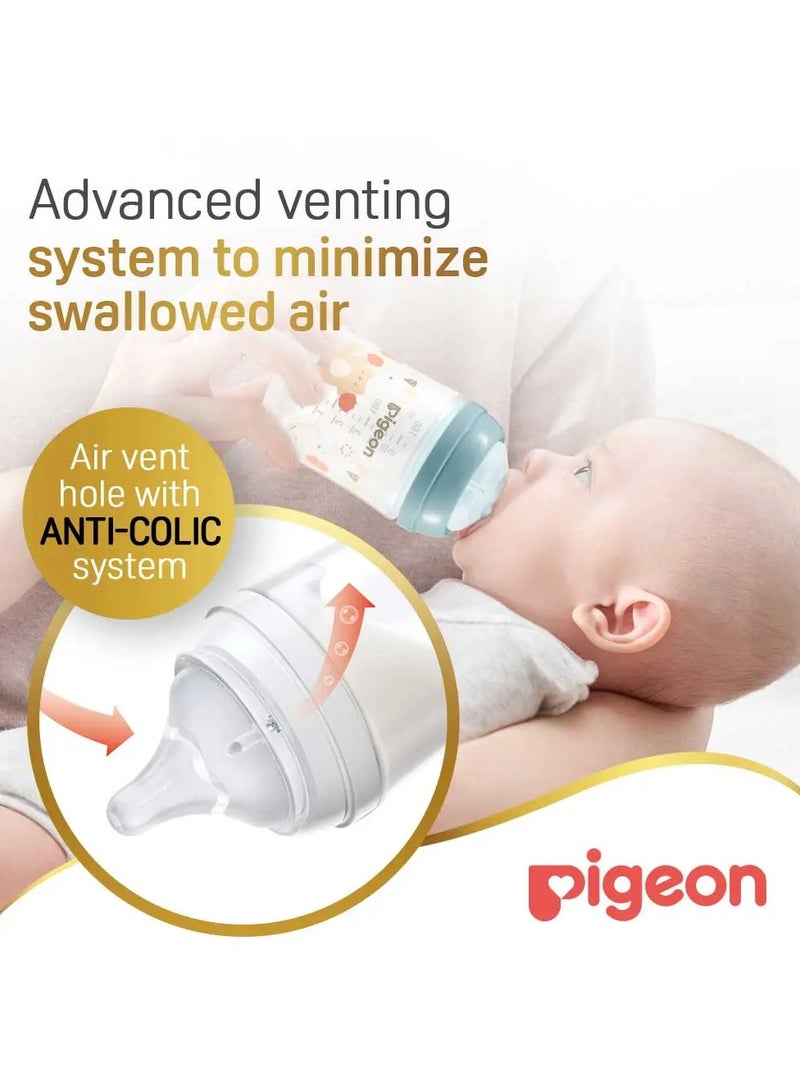 pigeon Pigeon SofTouch Wide Neck Nursing Bottle – Decorated Plastic, BPA & BPS Free, 160ml  - Image 4