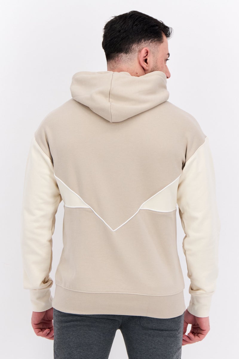 adidas Originals Men Sportswear Fit Embroidered Logo Long Sleeves Outdoor Sweatshirt, Tan - Image 4