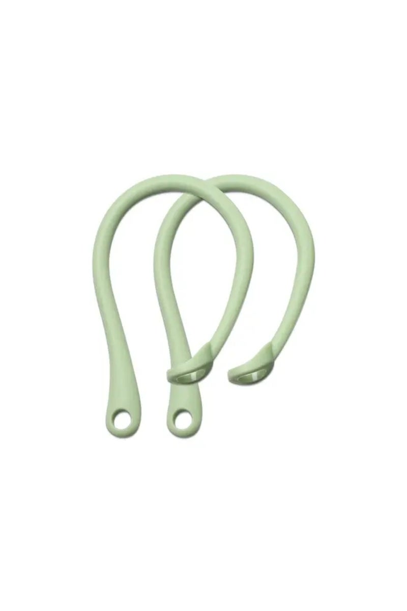 خطاف أذن سيليكون أخضر لسماعات بلوتوث، متوافق مع سماعات AirPods 1/2 Pro، مشبك حلقي، سماعة رأس، خطاف أذن بديل