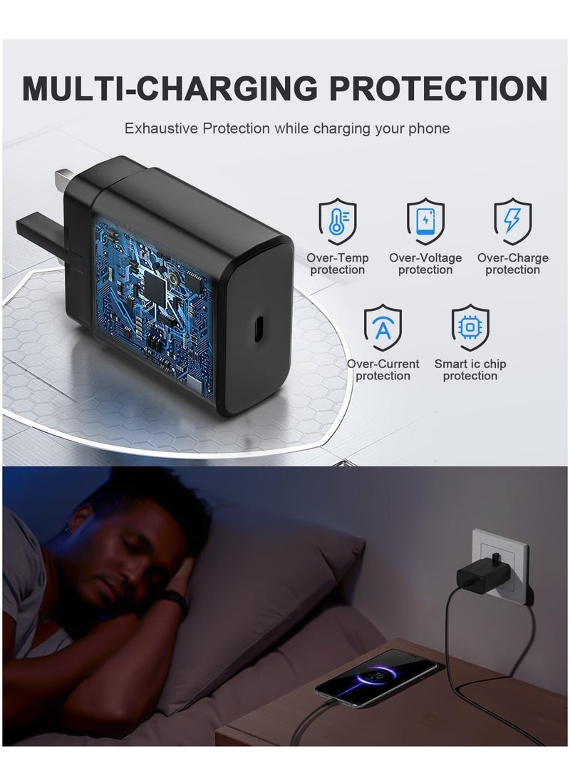 general 45W Super Fast USB-C Charger with 1M Type-C to Type-C Cable – UK 3-Pin Plug – PD/PPS Compatible – Black - Image 3