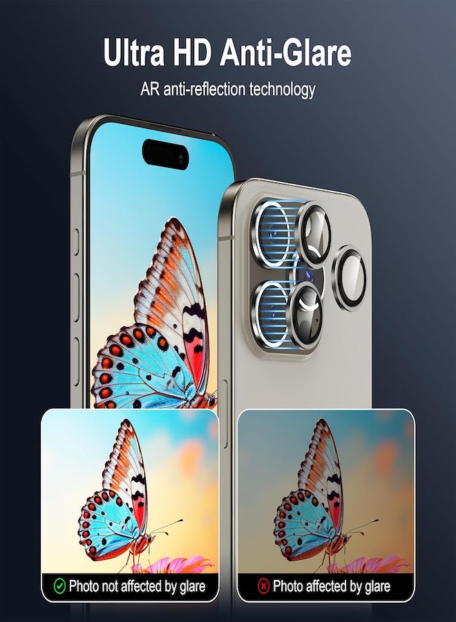 Strong and transparent camera lens protection with glass protection cover for iPhone 15 Pro Max / 15 Pro