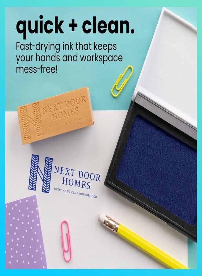 ExcelMark Ink Pad for Rubber Stamps 1-7/8" x 3-1/8"- Blue - Image 2