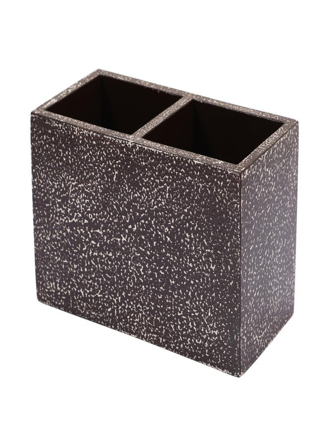 CRAFT MITRA حامل أدوات المائدة/حامل الملاعق المستطيل من خشب MDF عالي الجودة من كرافت ميترا، مناسب لطاولة الطعام وأدوات المطبخ، مكون من قسمين | عبوة من قطعة واحدة (16 سم طول × 9 سم عرض × 10 سم ارتفاع) (فضي) - Image 1