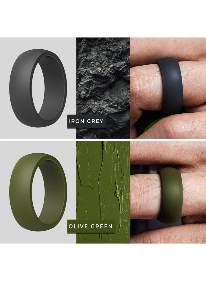 خواتم زفاف من السيليكون للنساء، خواتم خطوبة مطاطية، خواتم زفاف، يمكن ارتداؤها للرياضة أو اللياقة البدنية أو التمارين الرياضية أو الرياضات الخارجية - 7 قطع بعرض 8 مم وسمك 2 مم - Image 3