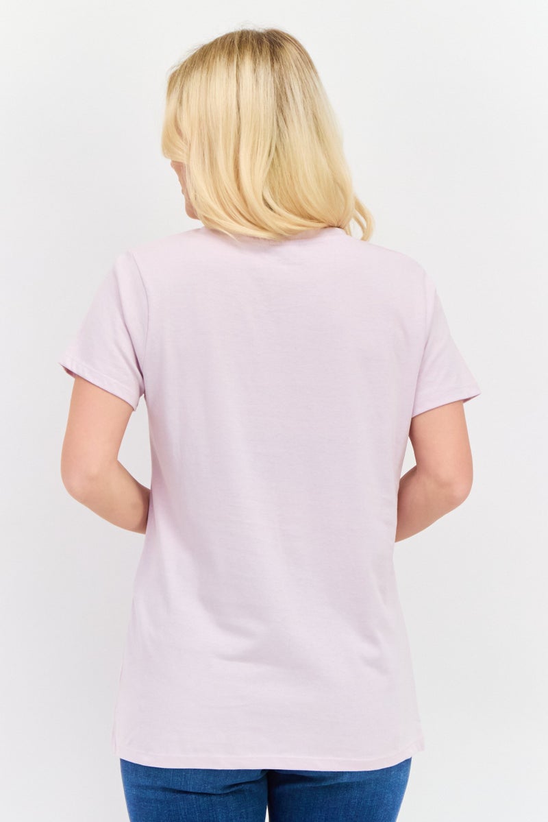 Kung Fu Panda Women Crew Neck Short Sleeve Graphic Top, Lavender - Image 3