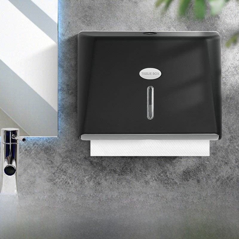Morton Restaurant Large Tissue Box Wall-Mounted Tissue Box Manufacturer Direct Sales Removable Paper Towel Box Square Toilet Paper Box(Black) - Image 1