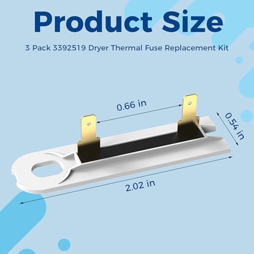 Romalon 2025 Upgraded 3392519 Dryer Thermal Fuse WP3392519 Replacement for Whirlpool Maytag Dryer Thermal Fuse Replaces AP6008325 3388651 694511 WP3392519VP 80005 ET401 by Romalon (3 Pack) - Image 2
