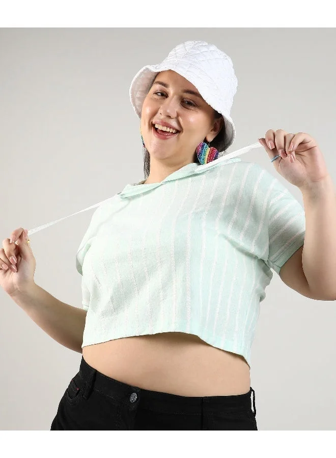 Women's Mint Green Pinstripe Top