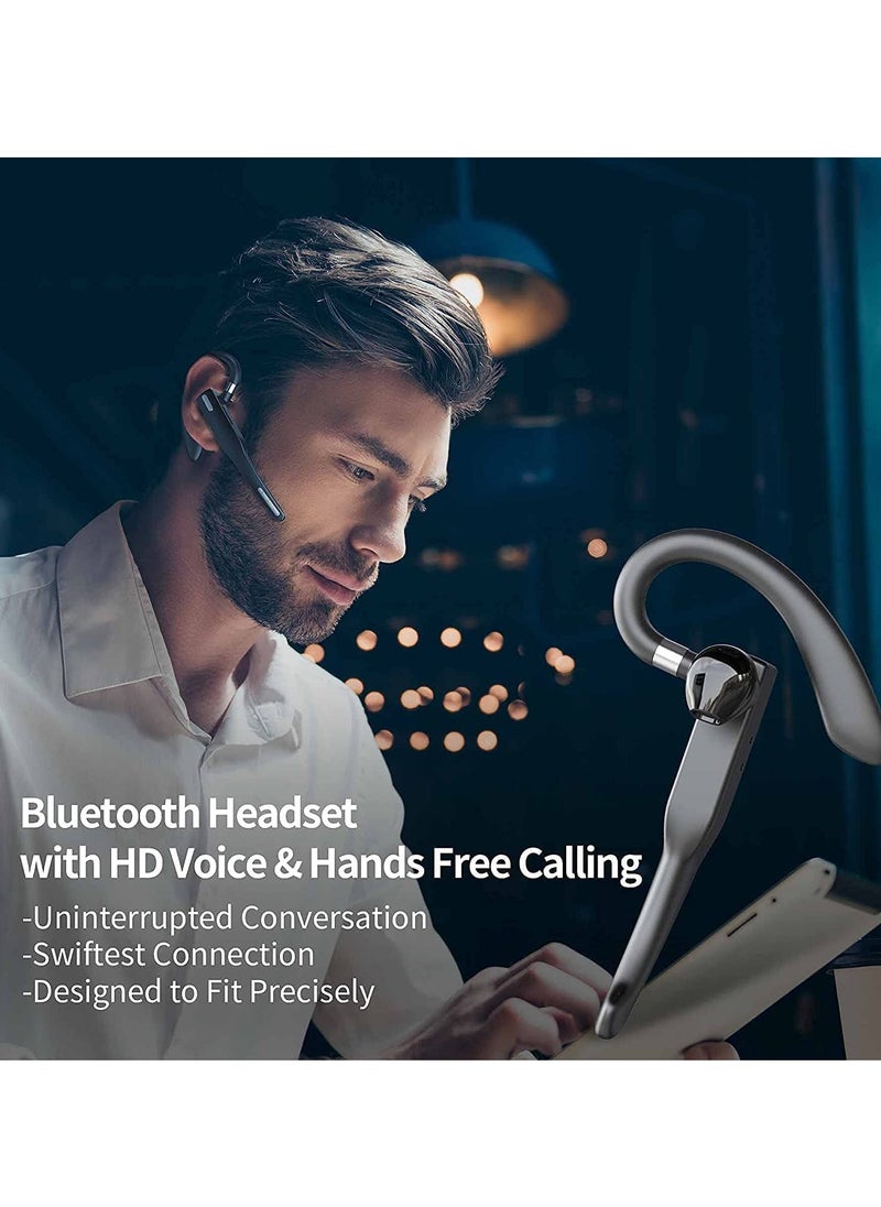 SYOSI - Bluetooth Headset Handsfree Wireless Bluetooth Earpiece for Mobile Phone V5.1 Headset with Microphone Noise Cancelling 10H Talking Time Bluetooth Headphone Earphone Headphones + Charging Case - Image 1