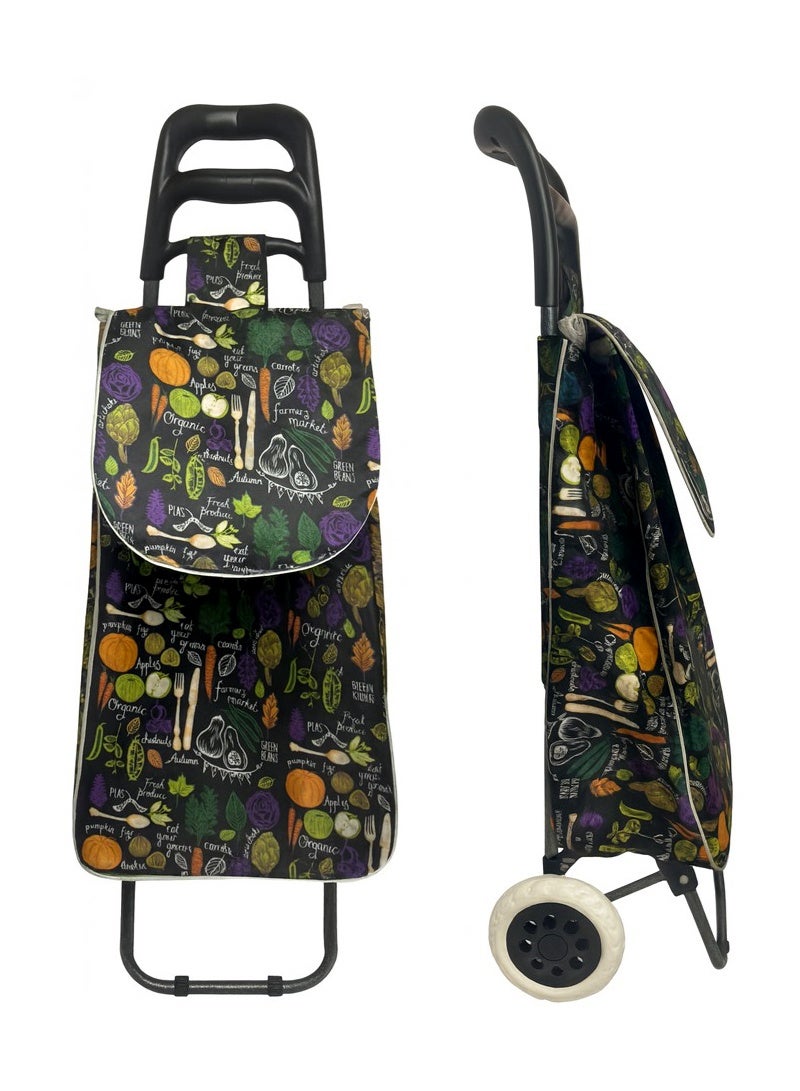 إيه جي دي عربة تسوق قابلة للطي بتصميم عصري ومتين، مزودة بعجلات وسعة تخزين كبيرة، مناسبة للأنشطة الخارجية - Image 1