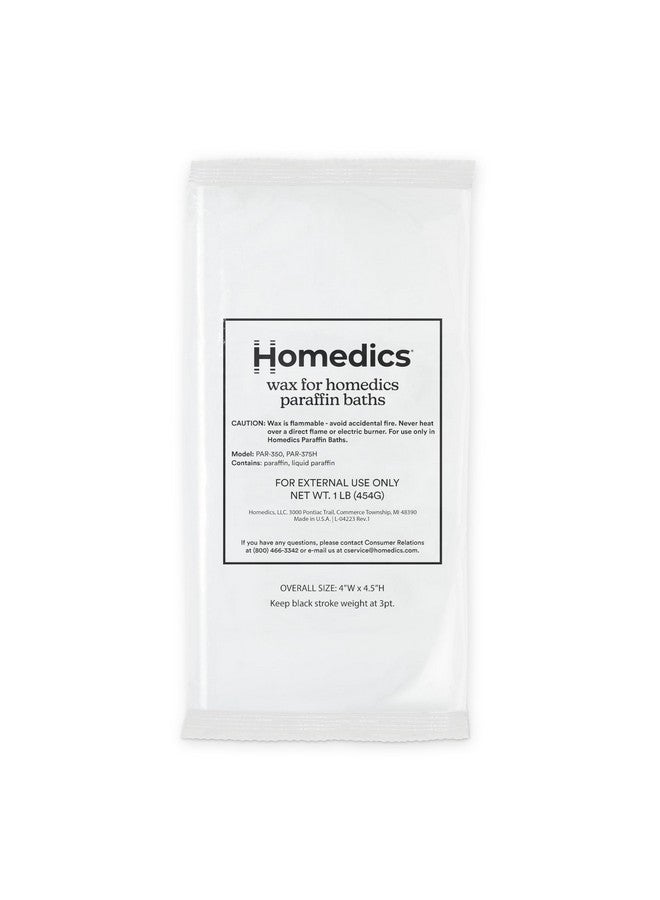 HoMedics ParaSpa Paraffin Wax Refill | Two 1-Pound Packages - 100% Pure Paraffin Wax | 16 Oz (Pack of 2)| Unscented, No Dyes | Moisturize & Soften Sensitive Skin - Image 1