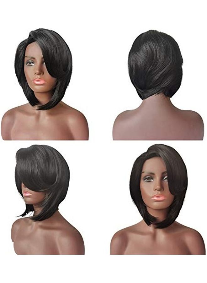 SCENTW Short Hair Wig Black - Image 3