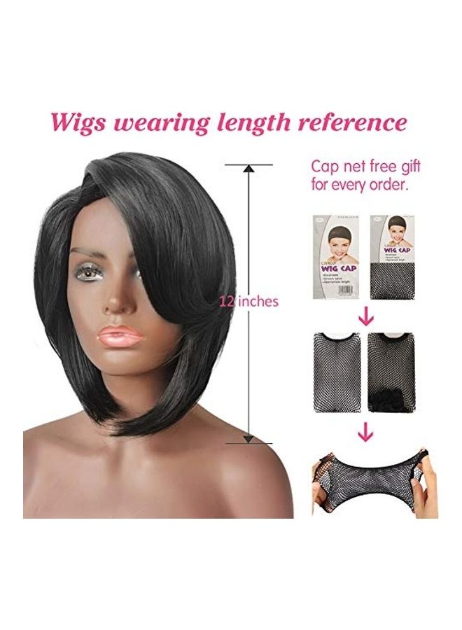 SCENTW Short Hair Wig Black - Image 2