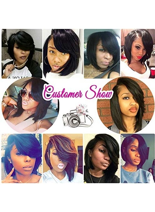 SCENTW Short Hair Wig Black - Image 4