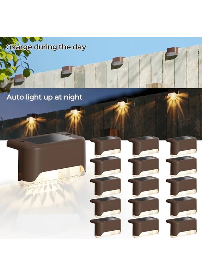 10 قطعة أضواء حدائق خارجية تعمل بالطاقة الشمسية باللون الأسود، ديكورات عطلات لدرج السلم والجدران ودرابزين السطح - Image 4