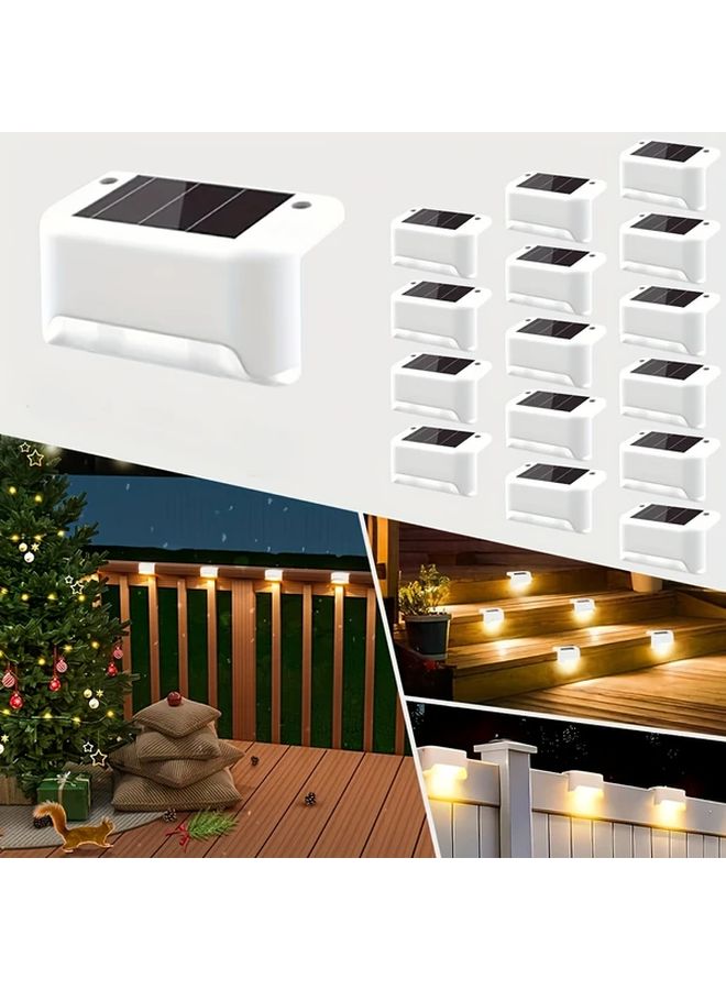 10 قطعة أضواء حدائق خارجية تعمل بالطاقة الشمسية باللون الأسود، ديكورات عطلات لدرج السلم والجدران ودرابزين السطح - Image 2