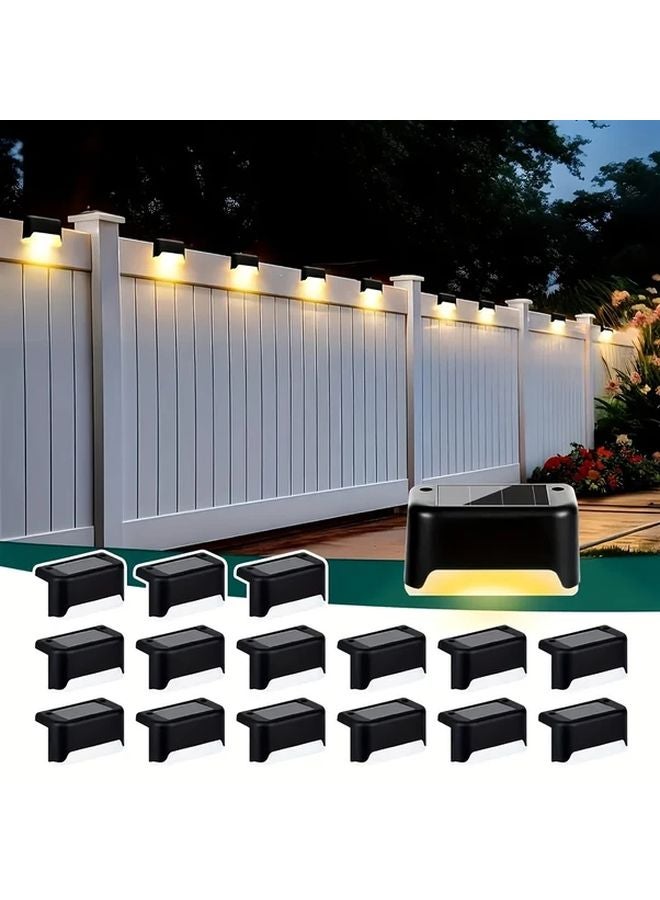 10 قطعة أضواء حدائق خارجية تعمل بالطاقة الشمسية باللون الأسود، ديكورات عطلات لدرج السلم والجدران ودرابزين السطح - Image 3