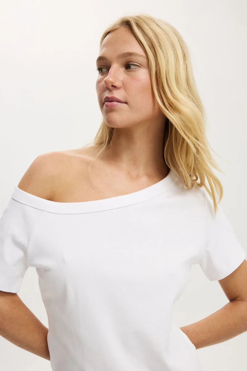 Cotton On Arlie Asymmetric Short Sleeve Top