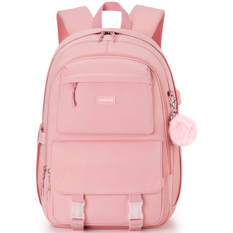 WINDARS Backpacks for Girls, 15.6 Inch School Bag Cute Waterproof Laptop Bookbag Large College Backpack for Teen Women Students Anti Theft Travel Daypack - Image 1