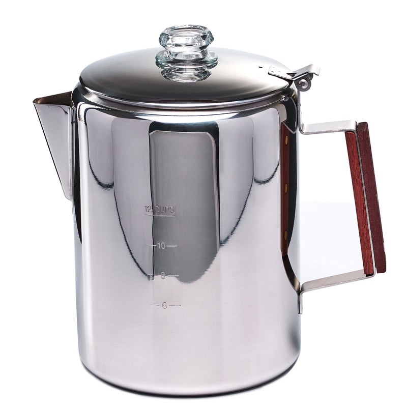 ZOWIE KING ZOWIE KING CampingFire Coffee Percolator Stovetop Pot Stainless Steel Stove top Coffee Pot Unleash Flavor in the Great Outdoors 12 Cups