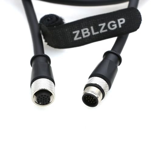 ZBLZGP M12 Aviation A-Coded 17 Pin Sensor Shielded Signal Cable IO Trigger Power for Datalogic Deloitte Sick YF2ASD (Male to Female, 17 Pin A-Coding, 2M) - Image 2