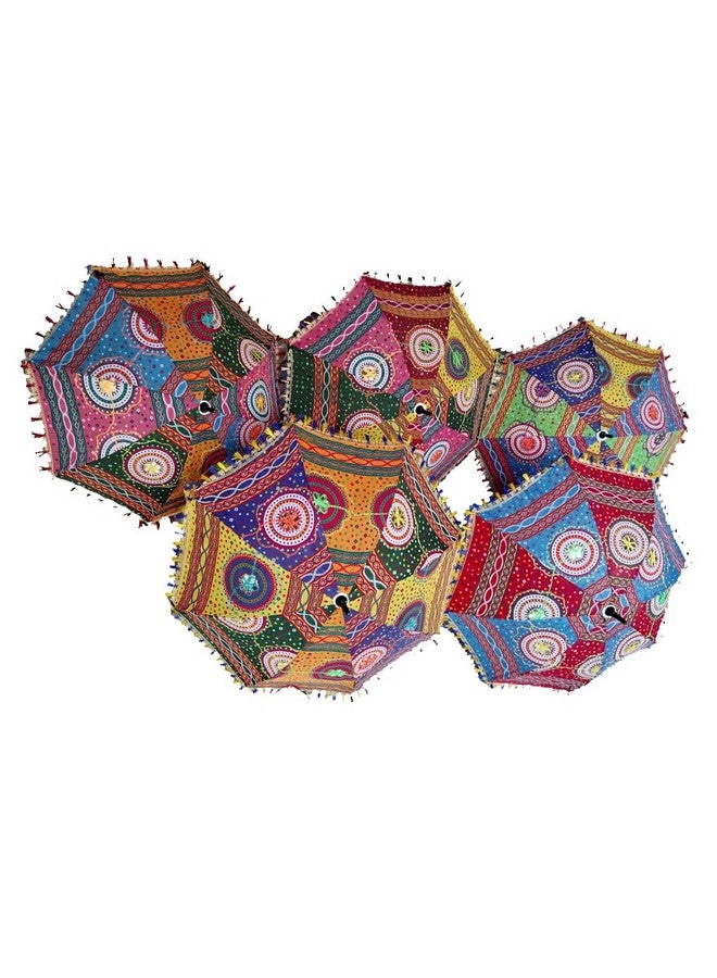 ea ekam art Sun Protection Rajasthani Umbrella Handicraft Walking Stick Decorative Umbrella For Wedding (10) - Image 1