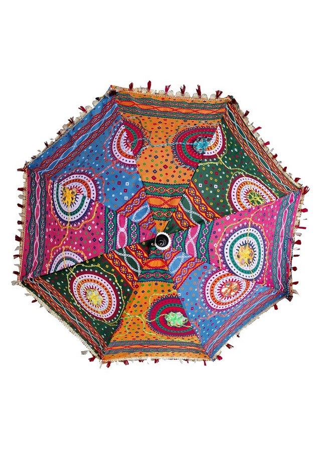 ea ekam art Sun Protection Rajasthani Umbrella Handicraft Walking Stick Decorative Umbrella For Wedding (10) - Image 2