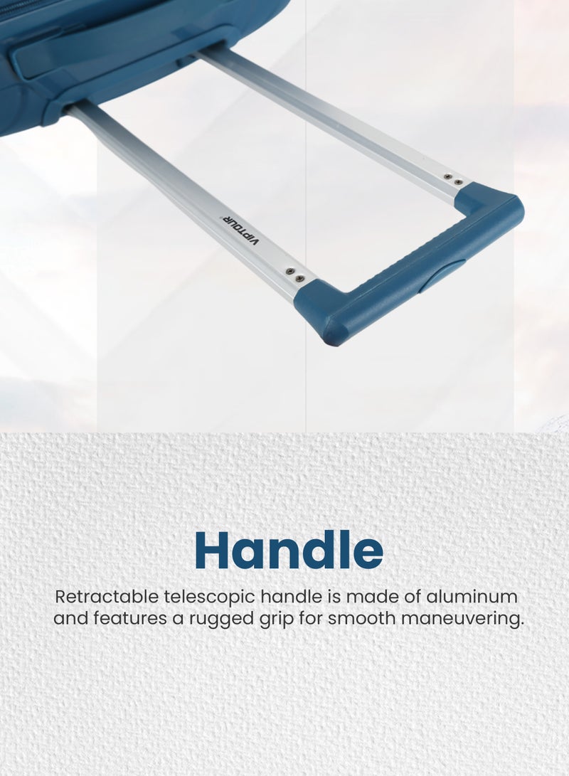 فيبتور طقم حقائب سفر بعجلات 3 قطع PP حقيبة جانبية صلبة بعجلات دوارة 360 درجة مع قفل TSA - Image 3