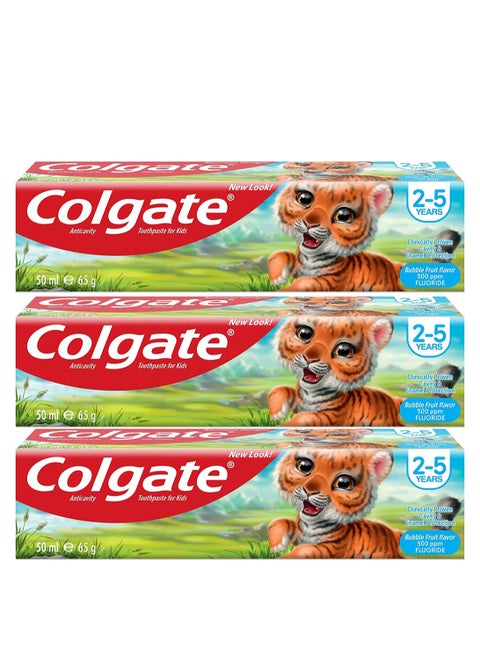 Pack Of 3 Colgate Toothpaste for Children 2-5 Years 50 ml